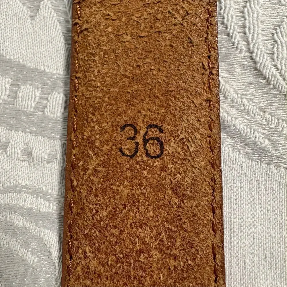 J CREW Leather Belt Men's Saddle Tan Sz36 Granola Cowboy Rustic Western Southern